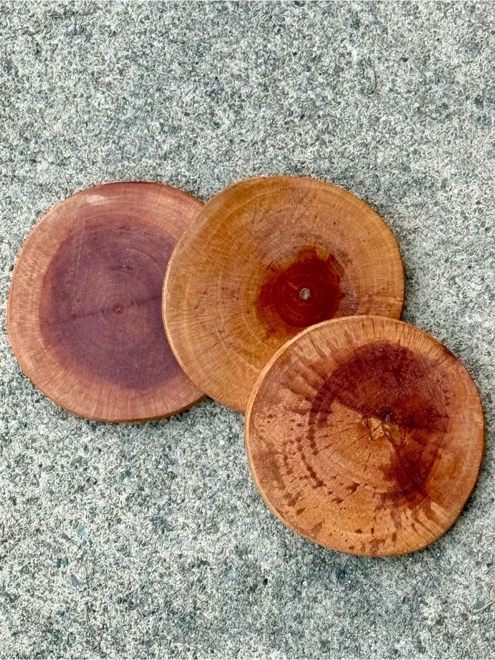 Natural Wood Slice Coasters - Set of 3